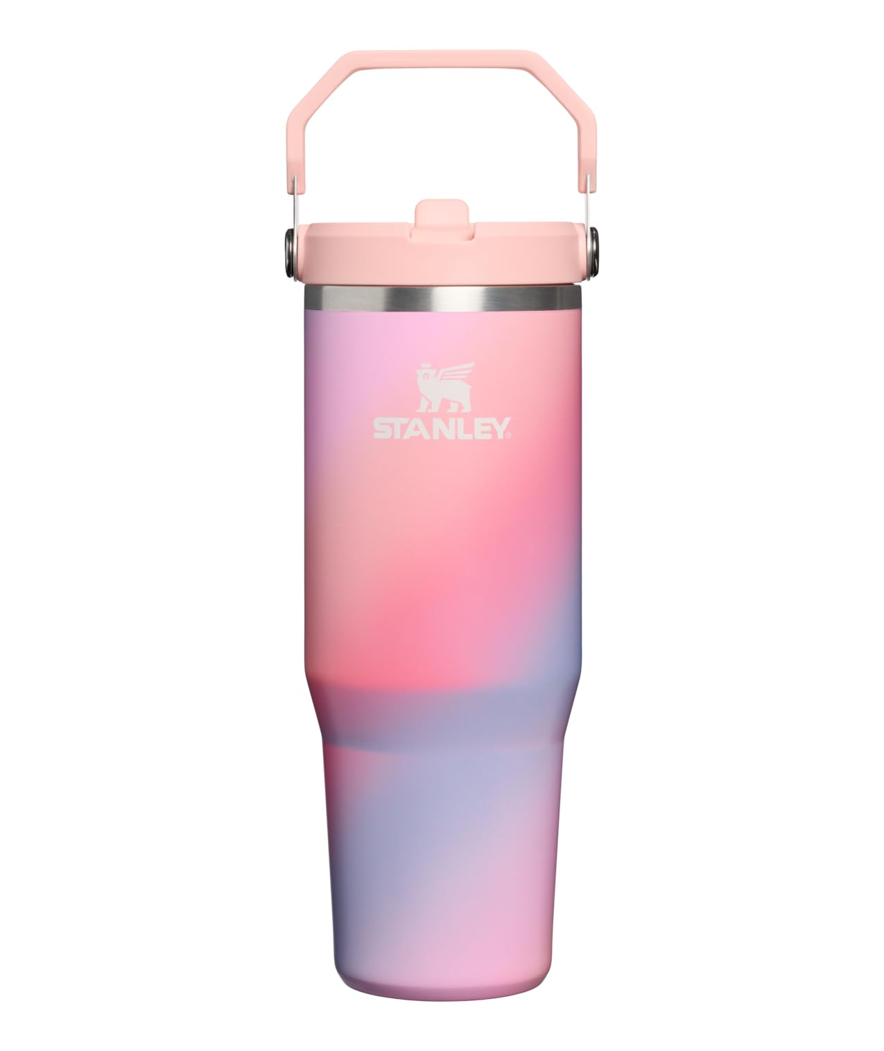 STANLEY IceFlow 2.0 Flip Straw Tumbler, 30 oz, Sunset Spiral | Easy Carry Handle | Twist On Lid and Flip Up Straw | Leak Resistant Water Bottle | Insulated Stainless Steel | BPA-Free