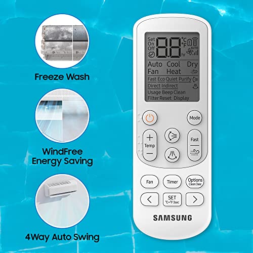 Image of Samsung 1.5 Ton 5 Star, Windfree Technology, Inverter Split AC (Copper, Convertible 5-in-1 Cooling Mode, Anti Bacteria Filter, AR18BYNANWK, Geo Plain), Free 1 Year Extended warranty