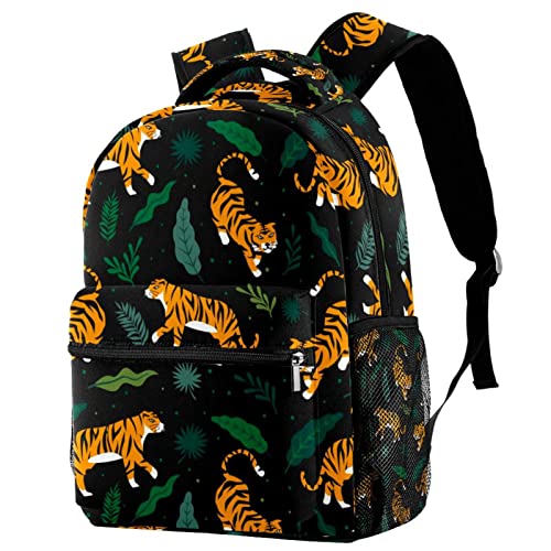 Sac à dos voyage enfant avec porte-bouteille motif tigre jungle