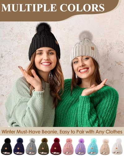 Winuesa Gorro de Punto Forrado en Satén para Mujer miniatura 6
