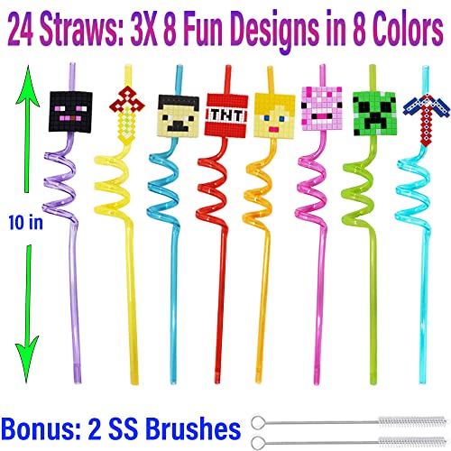 KINIA Pacote com 24 100 peças de lembrancinhas de festa de aniversário de videogame Mineiro Craft Pi