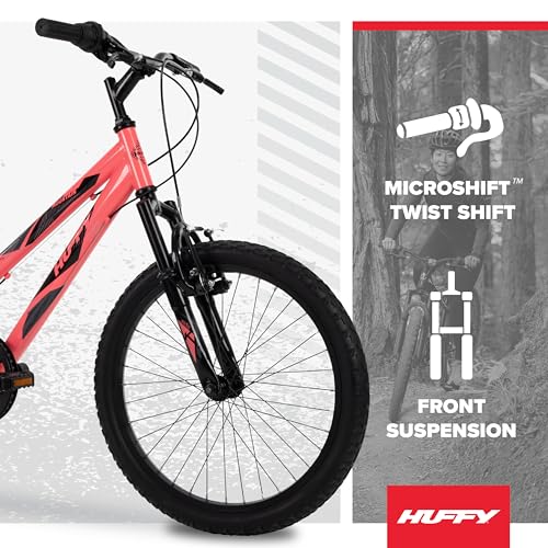 Image of Huffy Stone Mountain Bike for Men and Women, 20 inch /24 inch /26 inch, 6-Speed (20 inch) or 21-Speed, Front or Dual Suspension (Varies), Multiple Colors, Adjustable Saddle, Shimano Equipped, All-Terrain Tires