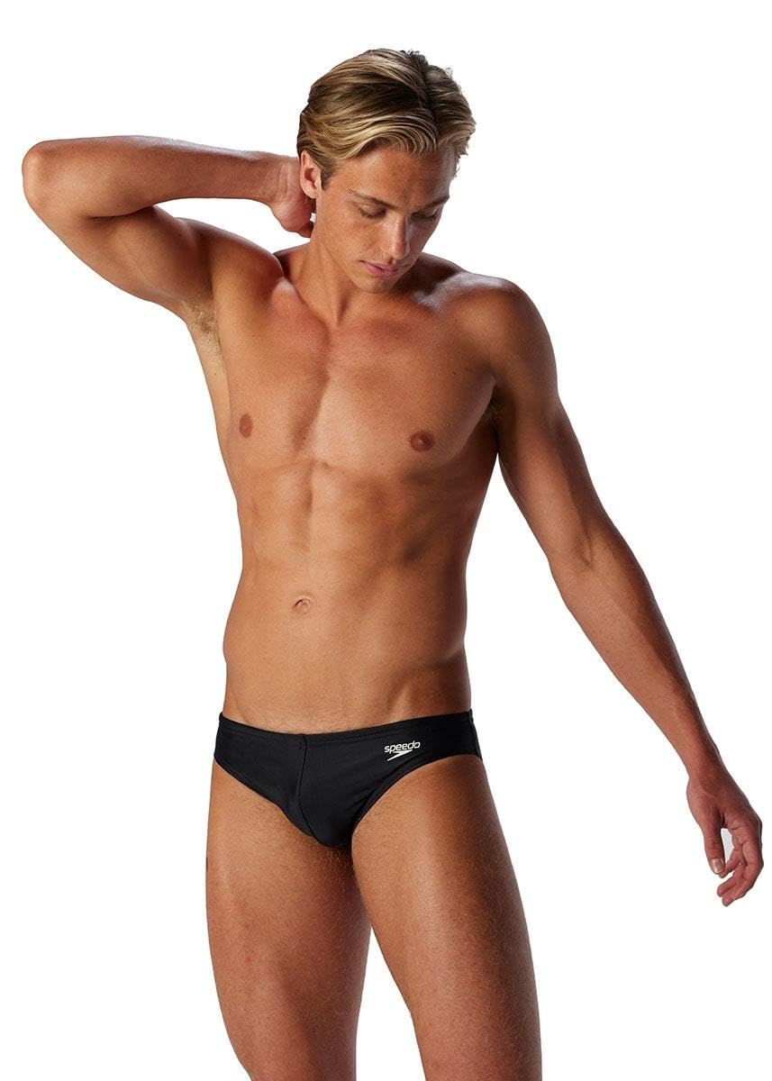 Speedo Men's Solar Brief | Summer Style | Beach Wear | 5cm Coverage Swimwear, Black, 32
