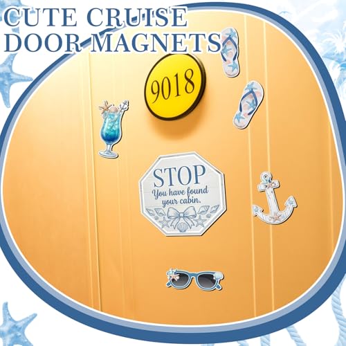 Image of Kanayu 6 Pcs Shell Cruise Door Decorations Magnetic Large Ship Decorations Magnets Anchor Cruise Decor Car Fridge Magnet Decal for Carnival Stateroom Door