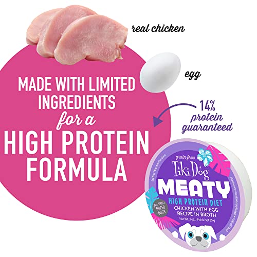 Tiki Canine Meaty Moist Canine Meals, Rooster with Egg, 3 oz. Cups (4 Depend) Tiki Canine Meaty Moist Canine Meals, Rooster with Egg, 3 oz. Cups (4 Depend)