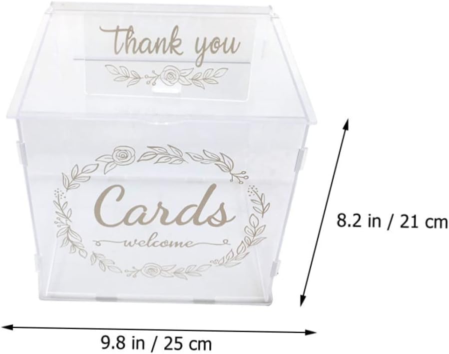 Elegant Wedding Card Box Slot for Thank You Acrylic Envelope Box for Money and Cards