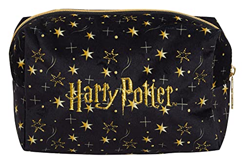 Harry Potter Make Up Bag for Women Girls Pencil Case Double Sided Black Cosmetic Toiletries Bag Travel Accessory Deathly Hallows Gift