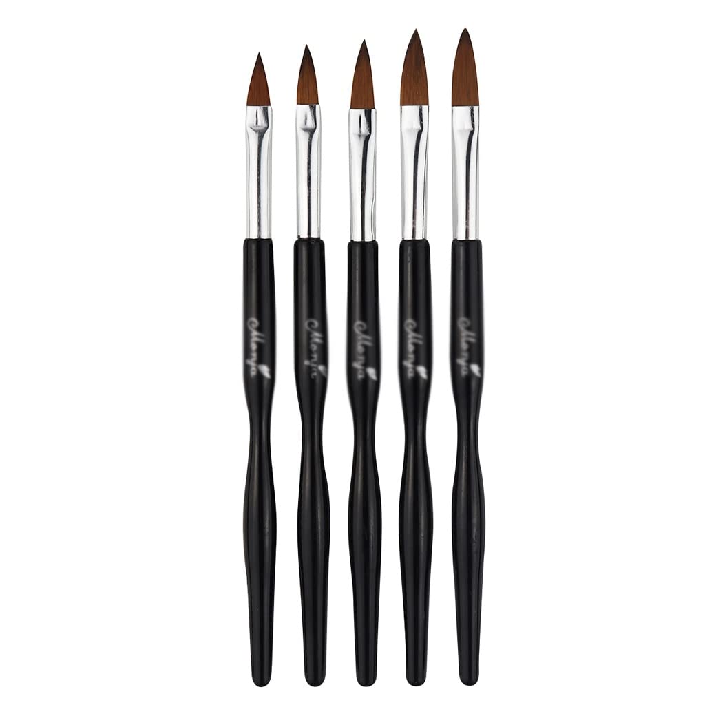 5pcs Nail Art Acrylic Liquid Powder Carving Flower Shaping Builder Brush Pen Manicure Tool