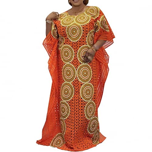 Robe de soirée africaine ensemble 2 pièces jaune fluide et infroissable - 2