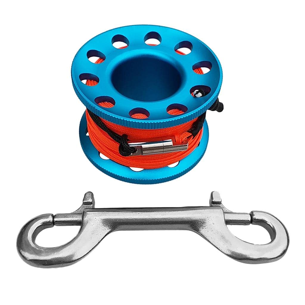 Bobine de Dévidoir Plongée sous-Marine Diving Spool Bobine de Ligne de Plongée 15m - Bleu, 15m