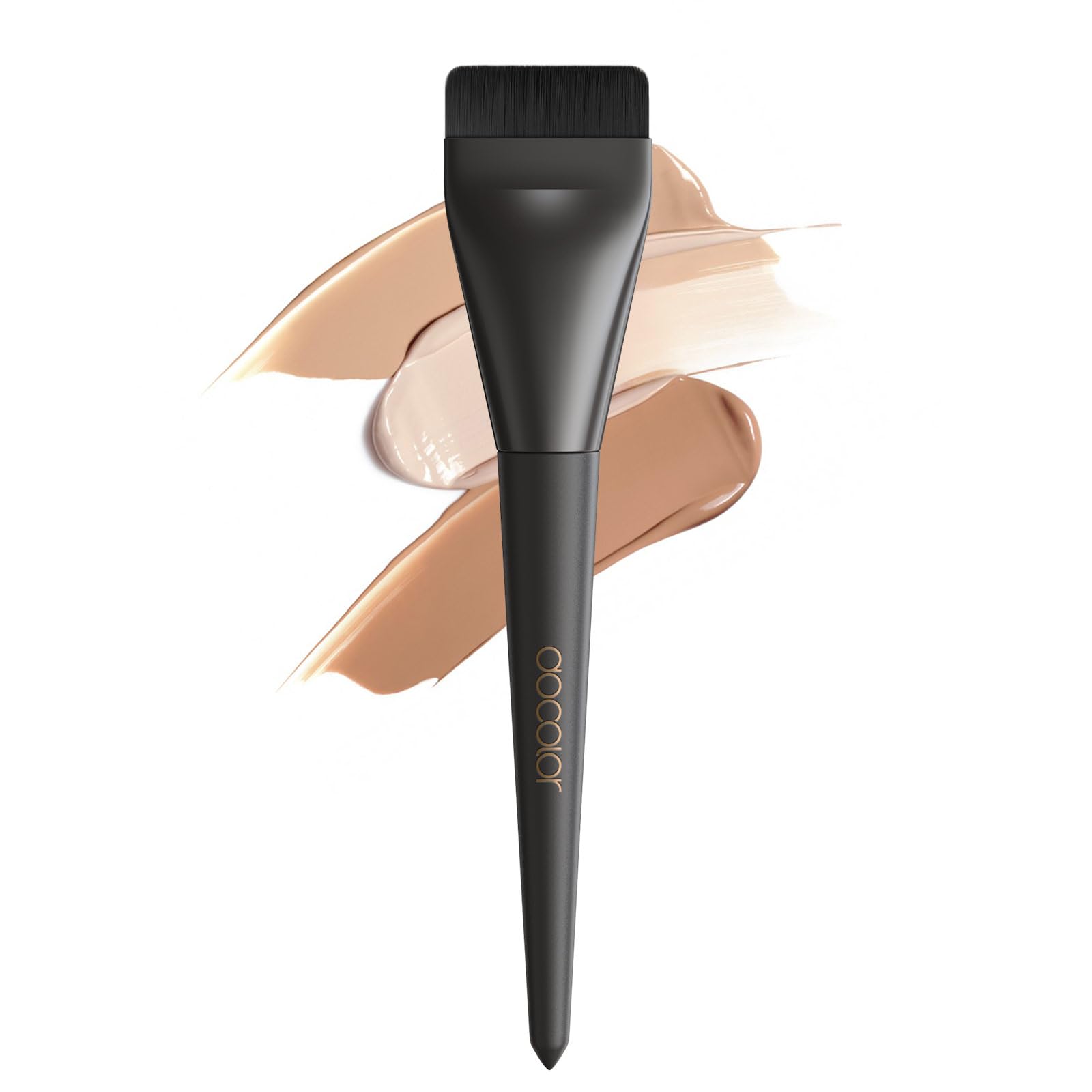 docolor Makeup Brush, Popular, Flat Type, Ultra Fine, Liquid Foundation, Black, Fiber Hair, Soft, Easy to Use, Cosmetic Tool, Portable : Beauty
