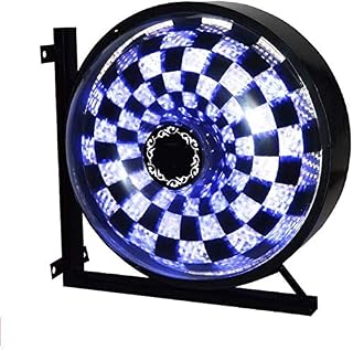 Barber Shop Pole LED Barber Pole Outdoors 27”/38”LED Barber Pole Windmill Round Light Rotating Spinning Red White Blue Strips Hairdressing Salon Electric Open Sign Wall Lamp Barber Shop Pole