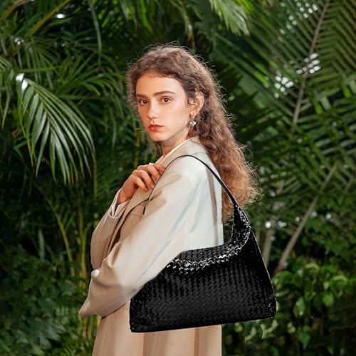 Image of JINMANXUE Woven Tote Bag for Women, Woven Bags with Small Purse,Large Braided Top Handle Hobo Satchel Handbag