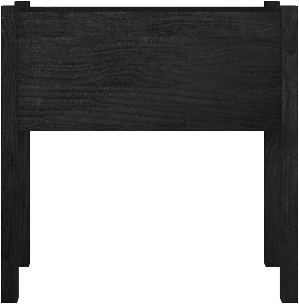 2-Pack Rustic Black Solid Pinewood Garden Planter Boxes 27.6 x 12.2 x 27.6 in Raised Outdoor Beds for Patio Balcony Terrace