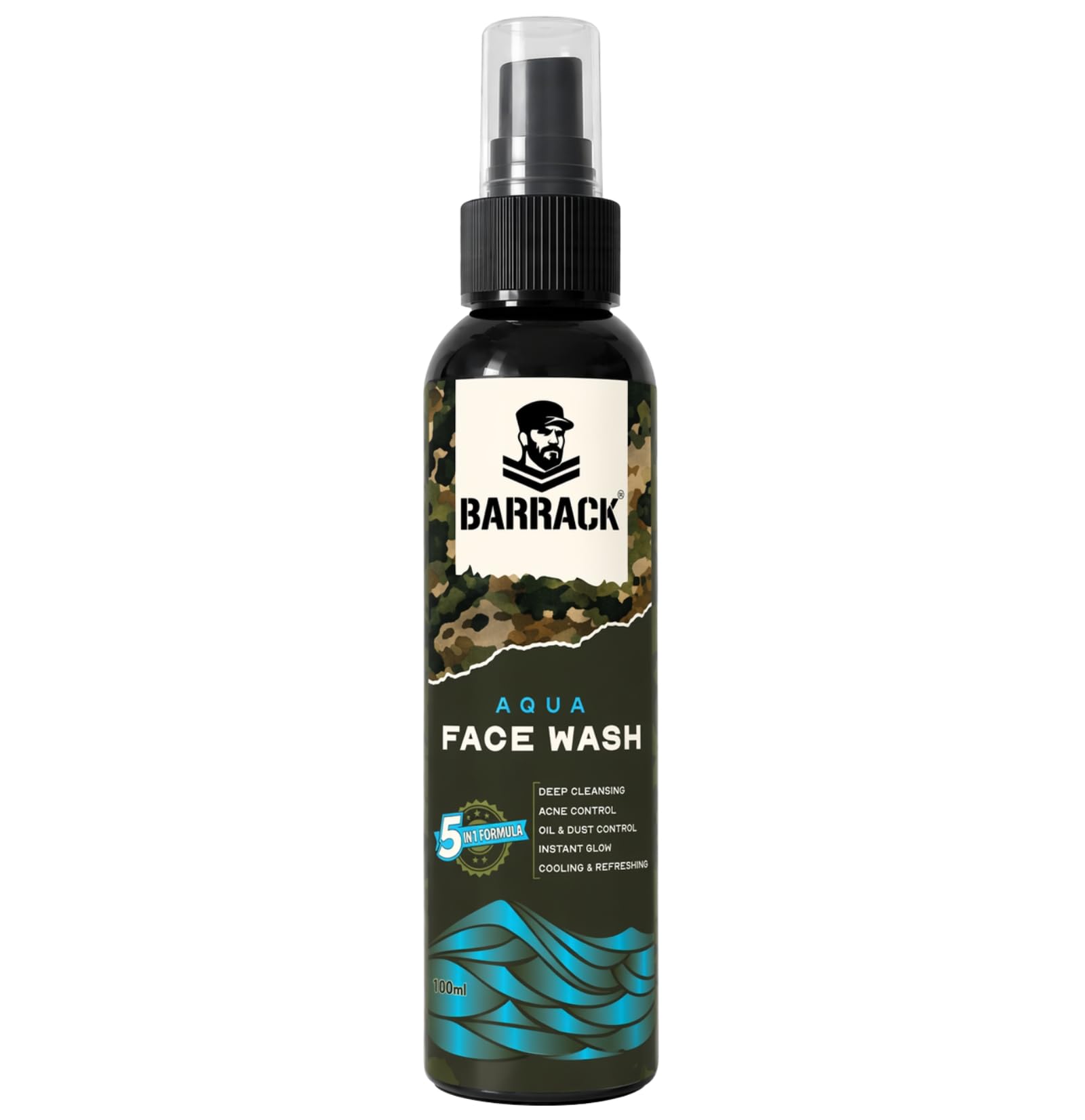 Barrack Aqua Face Wash for Men, Acne & Pimple Control, Deep Cleansing, Oil & Dust Removal, Skin Brightening, Cooling & Refreshing, All Skin Types-image-31