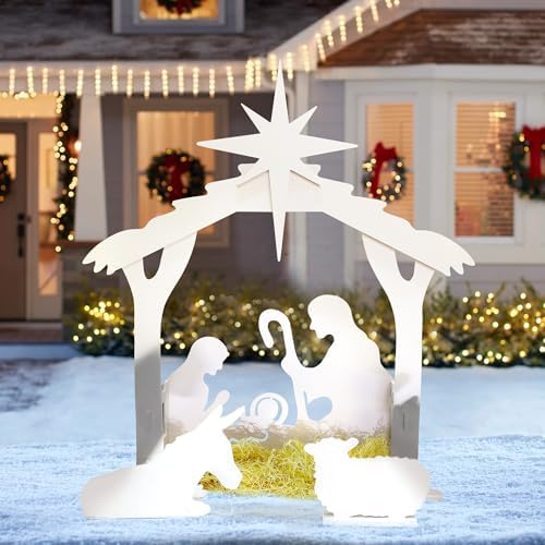 4.5FT Outdoor Nativity Scene, Weatherproof Yard Nativity Set for ...