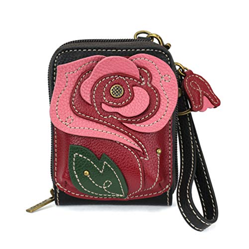 Image of CHALA RFID Cute-C Credit Card Holder Wallet Wristlet - Women Faux Leather Cute-C with Strap