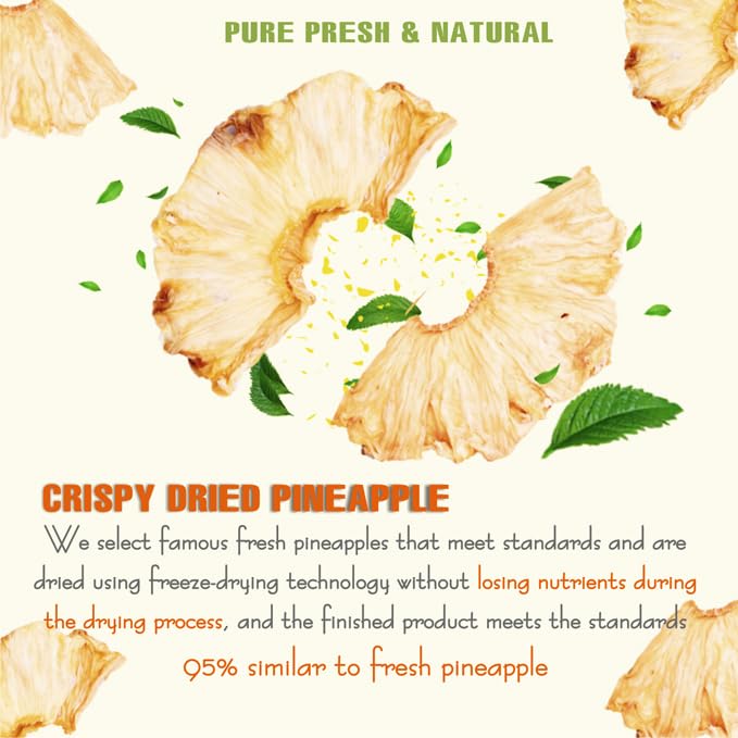 CRISPY DRIED PINEAPPLE 2.47 oz (70g) VIETFARMFOOD: Freeze-dried, no sugar added, naturally sweet. Nutritious, pure, and crunchy. Great for snacking, toppings, desserts, or healthy gifting. - Image 5