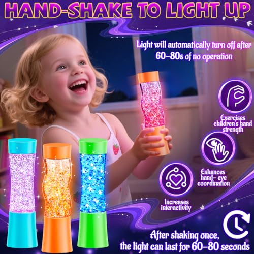 image for Subao 3 Pack Light Up Sensory Tubes Anxiety Relief Items,Fidget Toys f
