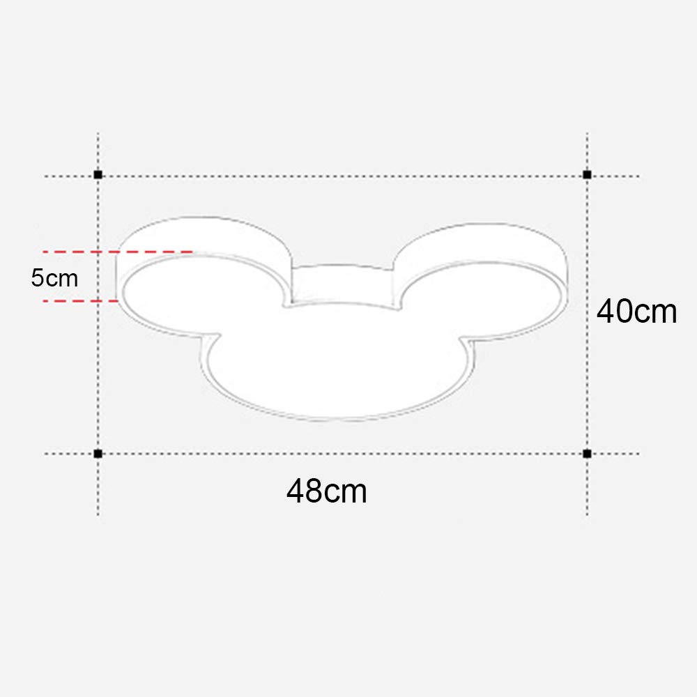 LED Lampada Da Soffitto Per Bambini Creativo Plafoniera Topolino 27W 2000Lm Cartone Animato LED Lampada Da Soffitto Moderna Camera Da Letto Plafoniera Dimmerabile 3000K 4500K 6000K 48*40*5CM ,Bianca