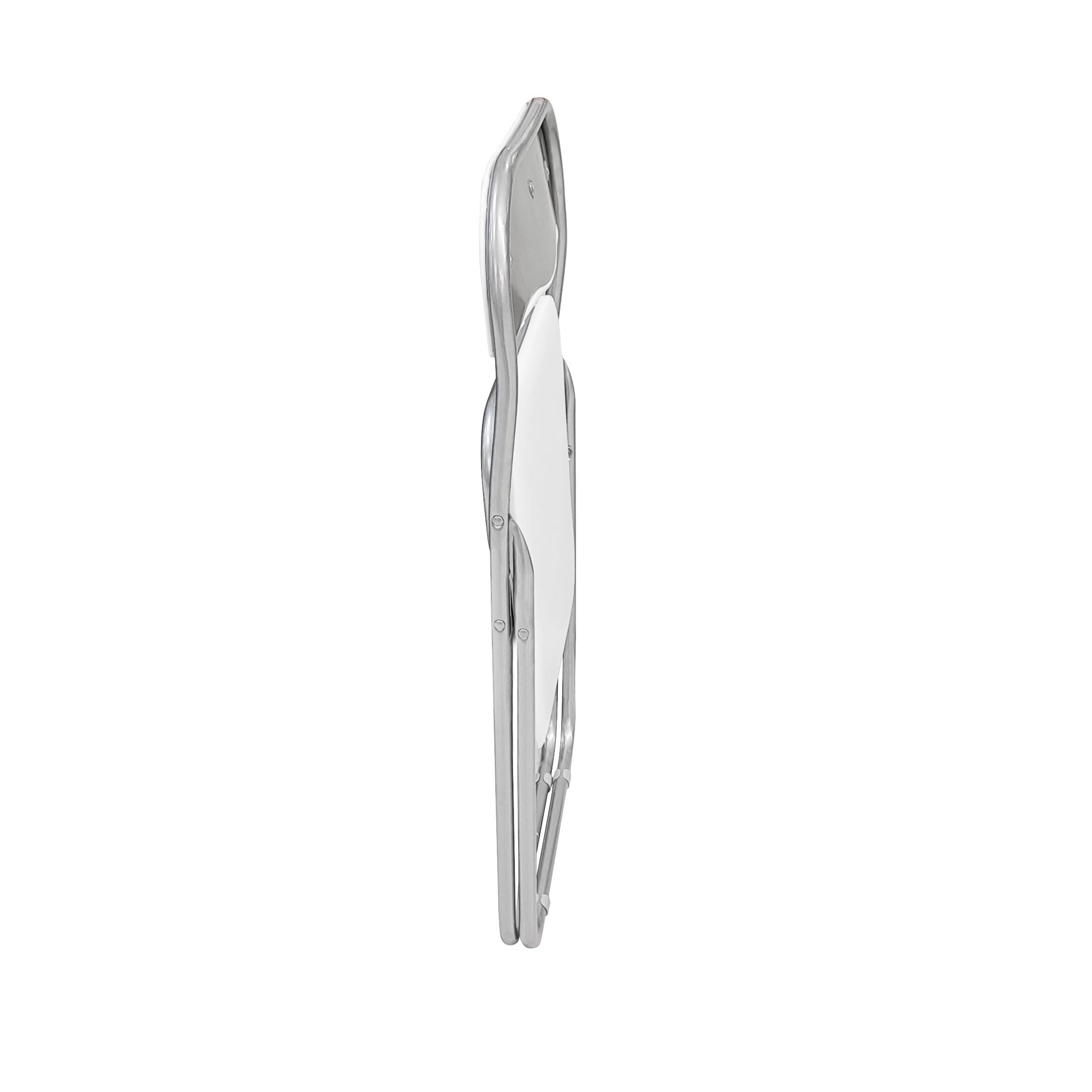 Bissolo Casa - Sedia pieghevole Bianca in metallo e PVC, Seduta salvaspazio, Sedia per riunione, cm 43x47 H.79,5