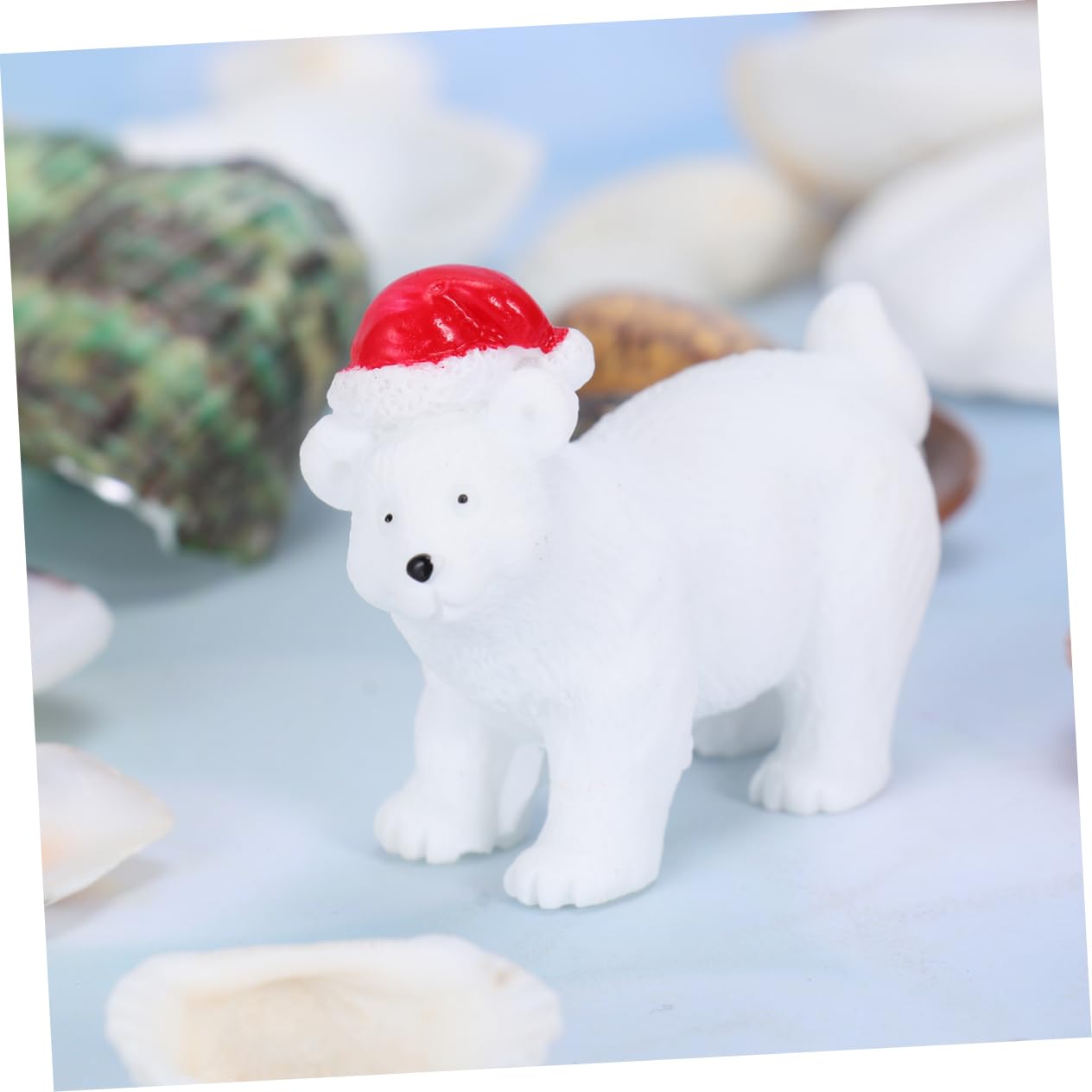 TOPBATHY Set di 6 Miniature di Orso Artico Natalizio in Resina Sintetica, Decorazioni Natalizie Uniche per Ufficio e Mobile, Ornamenti Creativi per Natale da Tavolo Stili multipli