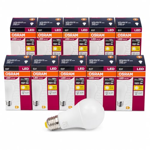 Ampul, LED Value Classic A100 E27 LED 13W 1521 Lümen 100W Eşdeğeri Uzun Ömürlü Enerji Tasarruflu Ampul 10'lu Paket (Sarı Işık)