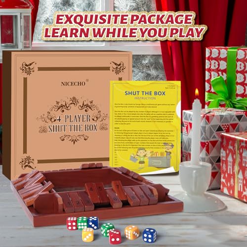 Shut The Box juego de mesa de madera para 2-4 jugadores miniatura 7