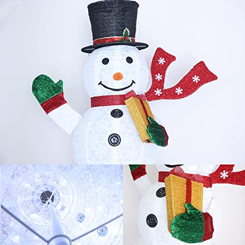 Gresonic 200 Led Lighted Pop Up Outdoor Snowman Christmas Decorations, 5.9Ft Pre-Lit Light Up White Snowman, Collapsible Holiday Snowman For Home Indoor Lawn Yard Commercial Xmas Décor #TOP2