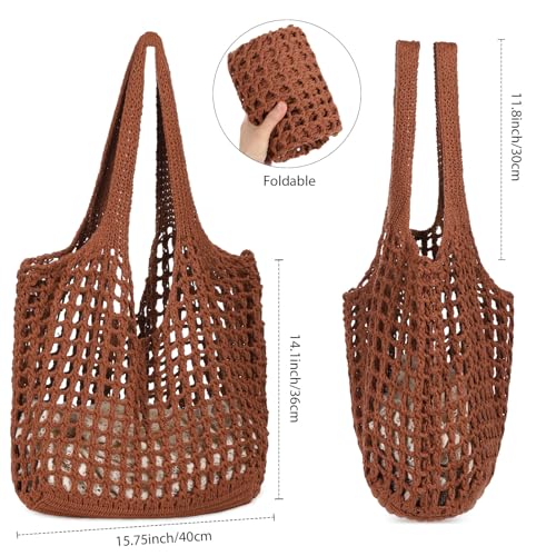 WantGor Beach Mesh Tote Bag Women Shoulder Shopping Handbag for Casual Travel and Beach Use - Foldable Hobo Style
| Wan