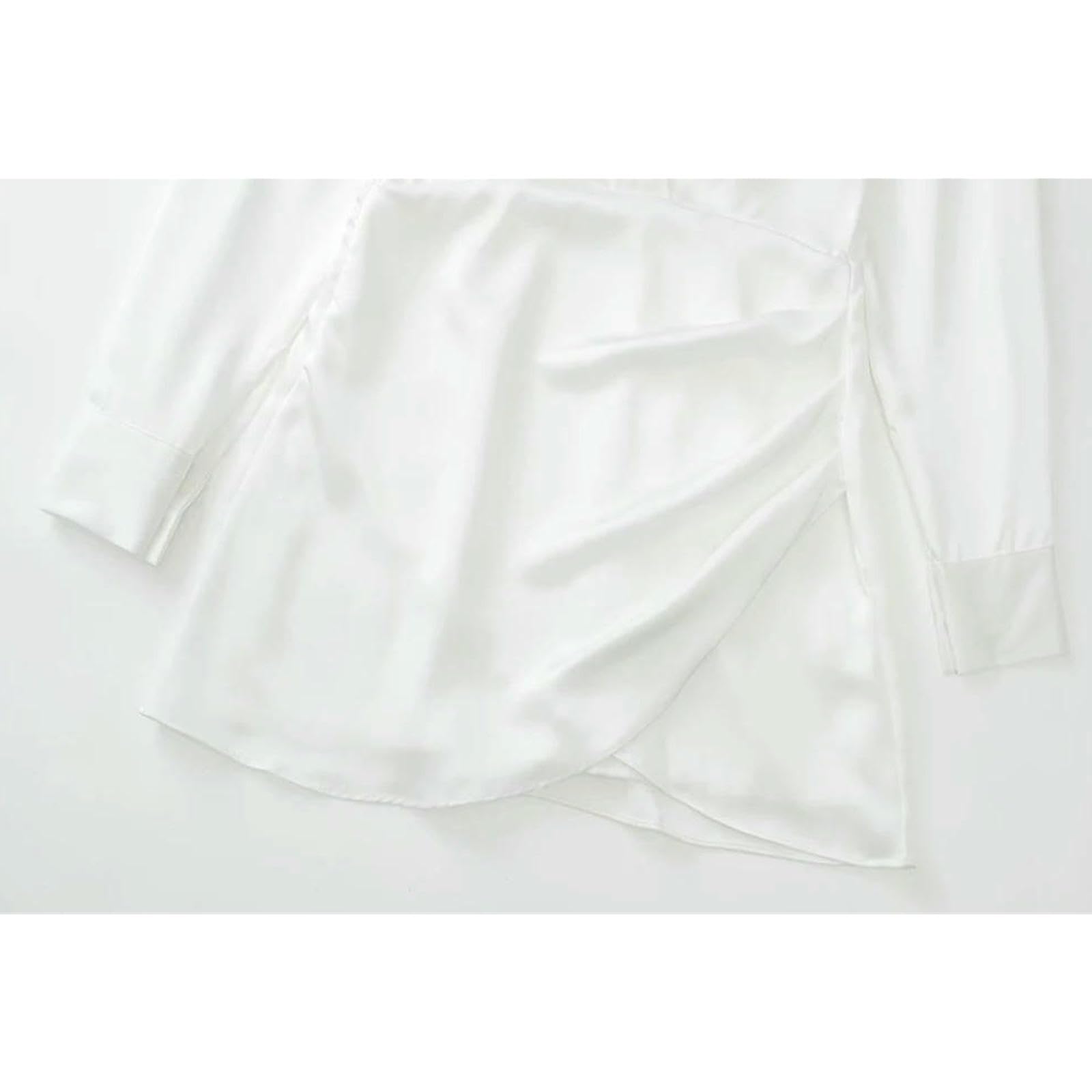 Vestito Donna Donne alla Moda con Abiti da Femmina A Maniche Lunghe A V Vintage Vinta Vintage Vintage Vintage Vintage -Bianco-s
