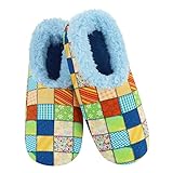 Snoozies Womens Slipper Socks - Patchwork - Cozy, Fuzzy Slippers for Women - Brights - Large