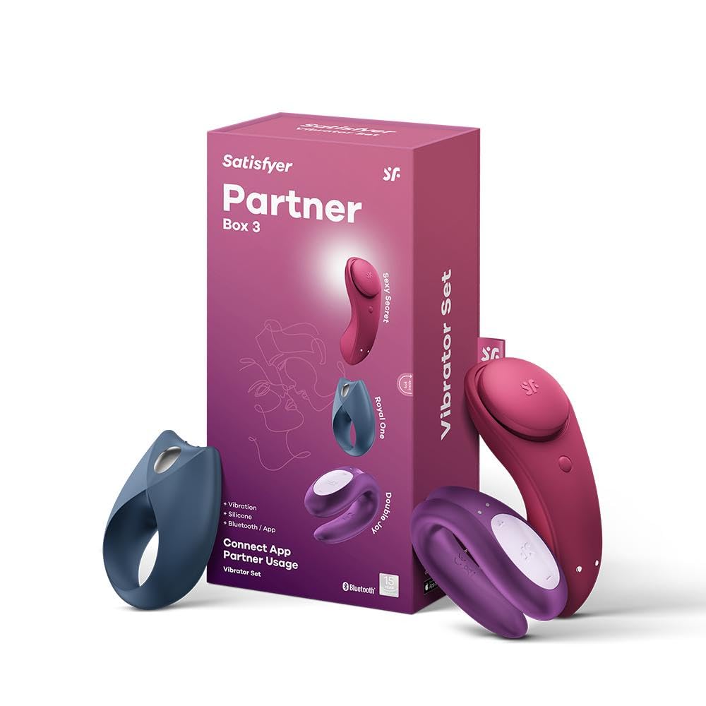 Satisfyer Partner Box 3 incl. Apptoys | Double Joy, Sexy Secret & Royal One | Rechargeable & Waterproof (IPX7) | Clitoral Stimulator | App-Controlled Couple Vibrator | Adult Sex Toy