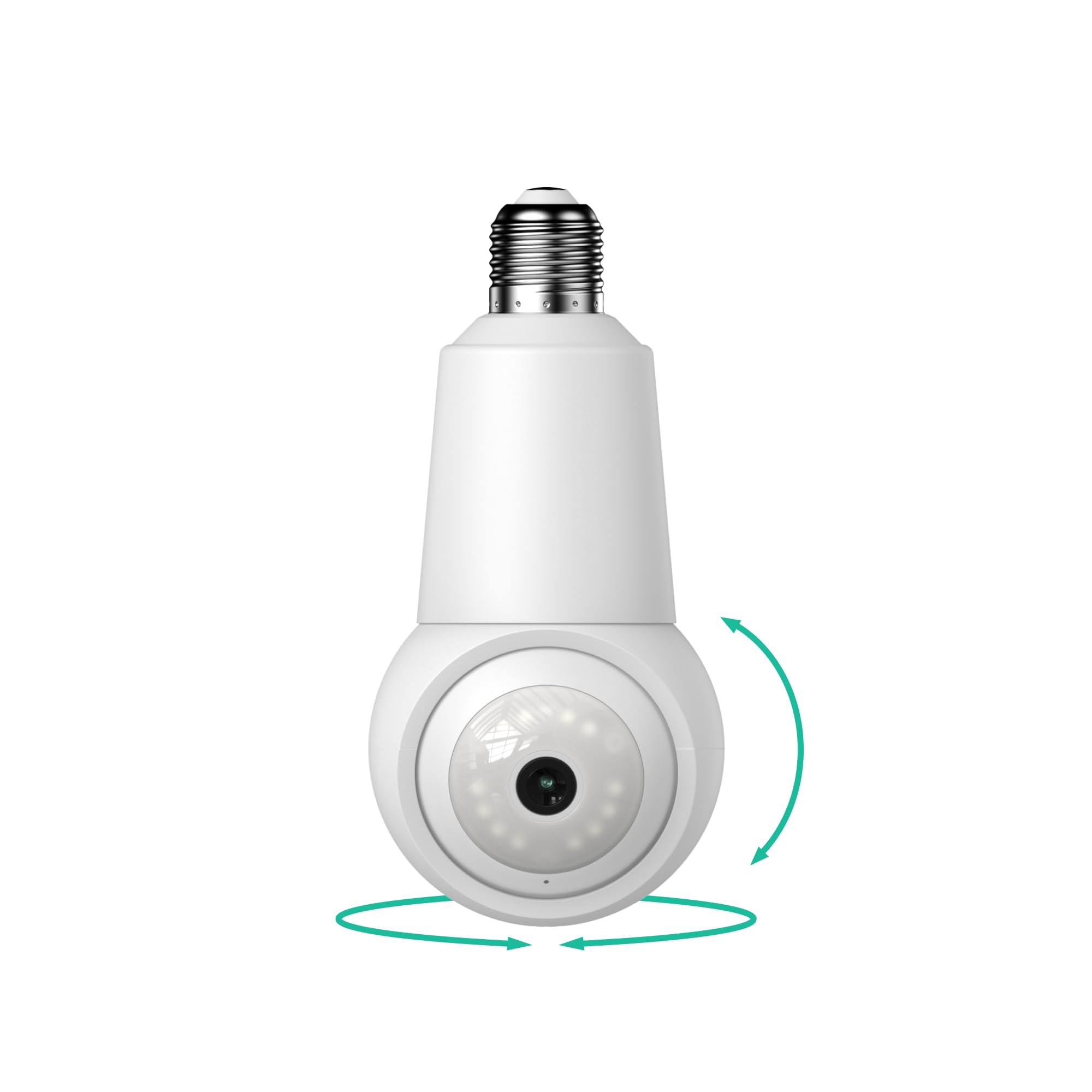 Luna Light Bulb Security Camera Wireless Outdoor Indoor, 360° Pan Tilt, Color Night Vision, Intelligent AI Motion Detection, Two-Way Talk, Porch Light Cameras for Home/Store/Office/Hallway