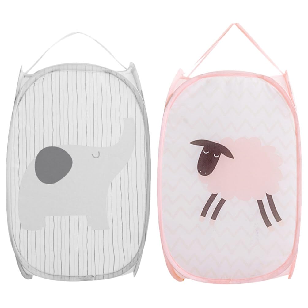 Alipis 2pcs Laundry Basket with Handle Cute Sheep Breathable Toy Storage for Boys and Girls for Clothes and Toy Organization
