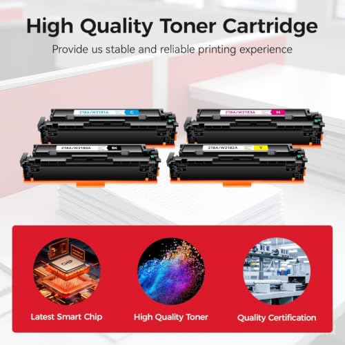 Image of 218A Toner Cartridges 4-Pack Compatible with HP Pro 3201 MFP 3301 Series