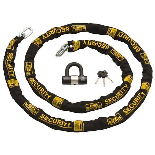 Burg-Wachter Sold Secure Gold Kit de chaîne et antivol pour vélo, noir, 3 m