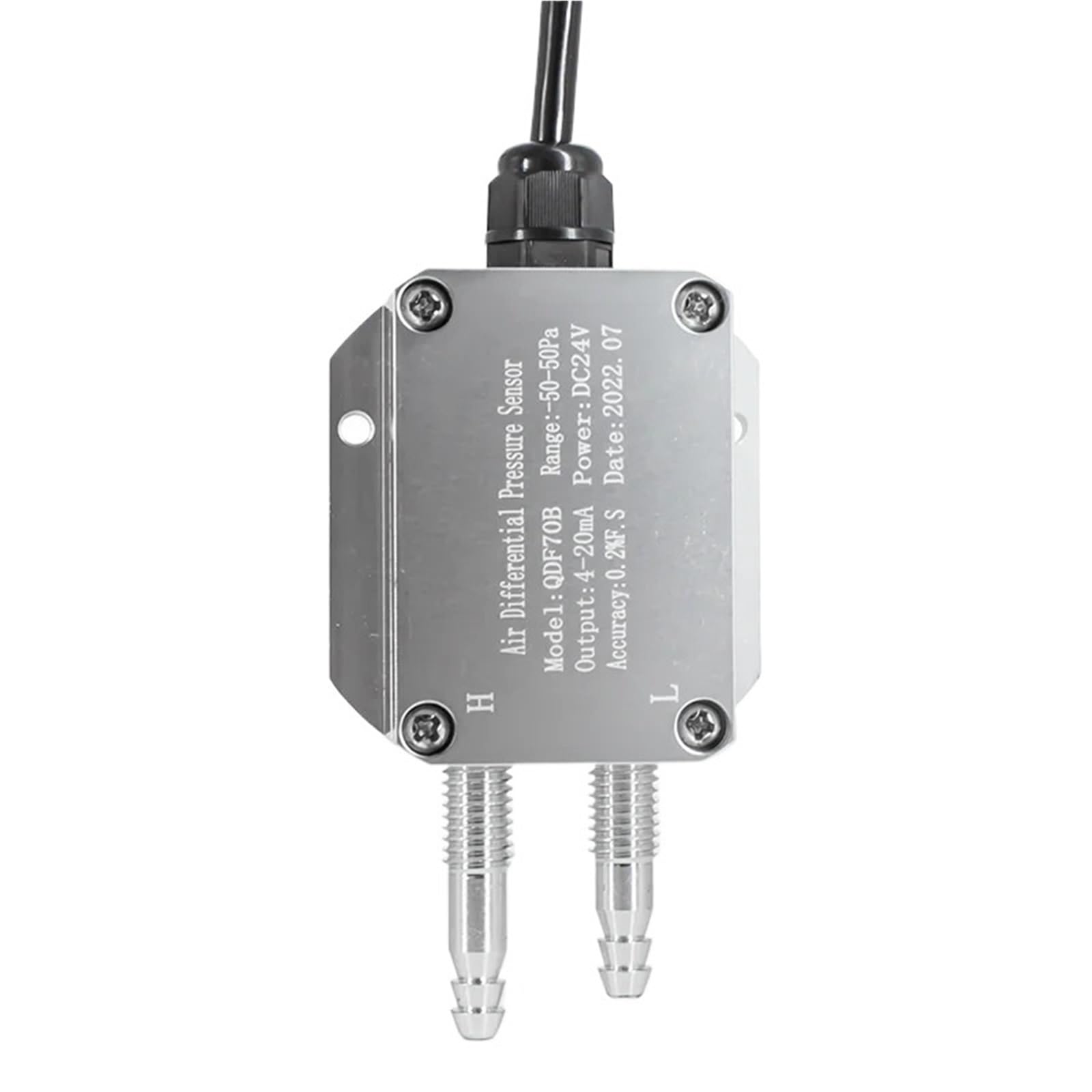 Transmisor de presión diferencial LCD digital 4-20 mA, transductor -30-30 kPa, sensor gas Alta precisión(0-300Pa)