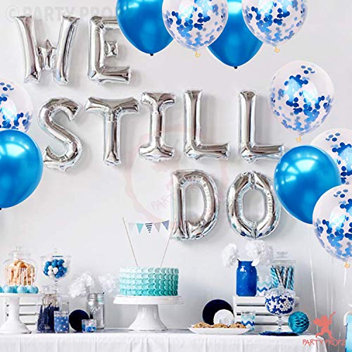 Image of Party Propz Blue Balloons For Decoration - Set of 18 Pcs (12 inches) Blue Balloons For Birthday | Latex Balloons and Confetti Balloons For Decoration