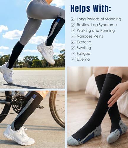 Compression Socks Women 20-30 mmHg Calf Circulation Athletic Running - image 5
