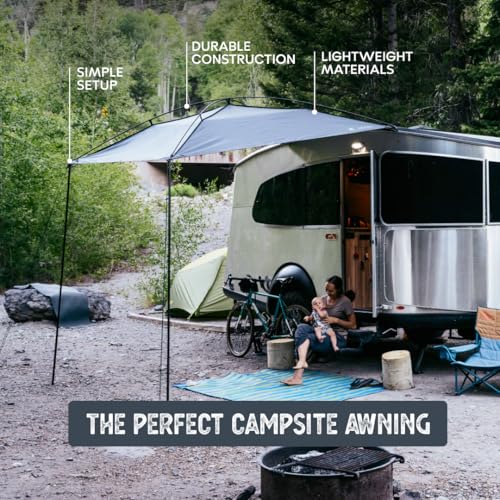 MoonShade Portable Vehicle Awning, Large 9' x 7' Shade Coverage, Lightweight Durable Car Canopy Suitable for Trucks SUVs Vans Campers and More (Shadow Blue)