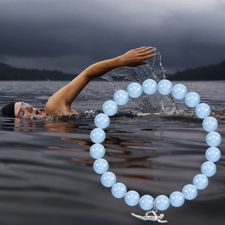 Swimming Lover Gift Swimmer Inspiration Gifts Swimmer Charm Bracelet Swimming Jewelry for Women Swimming Gift