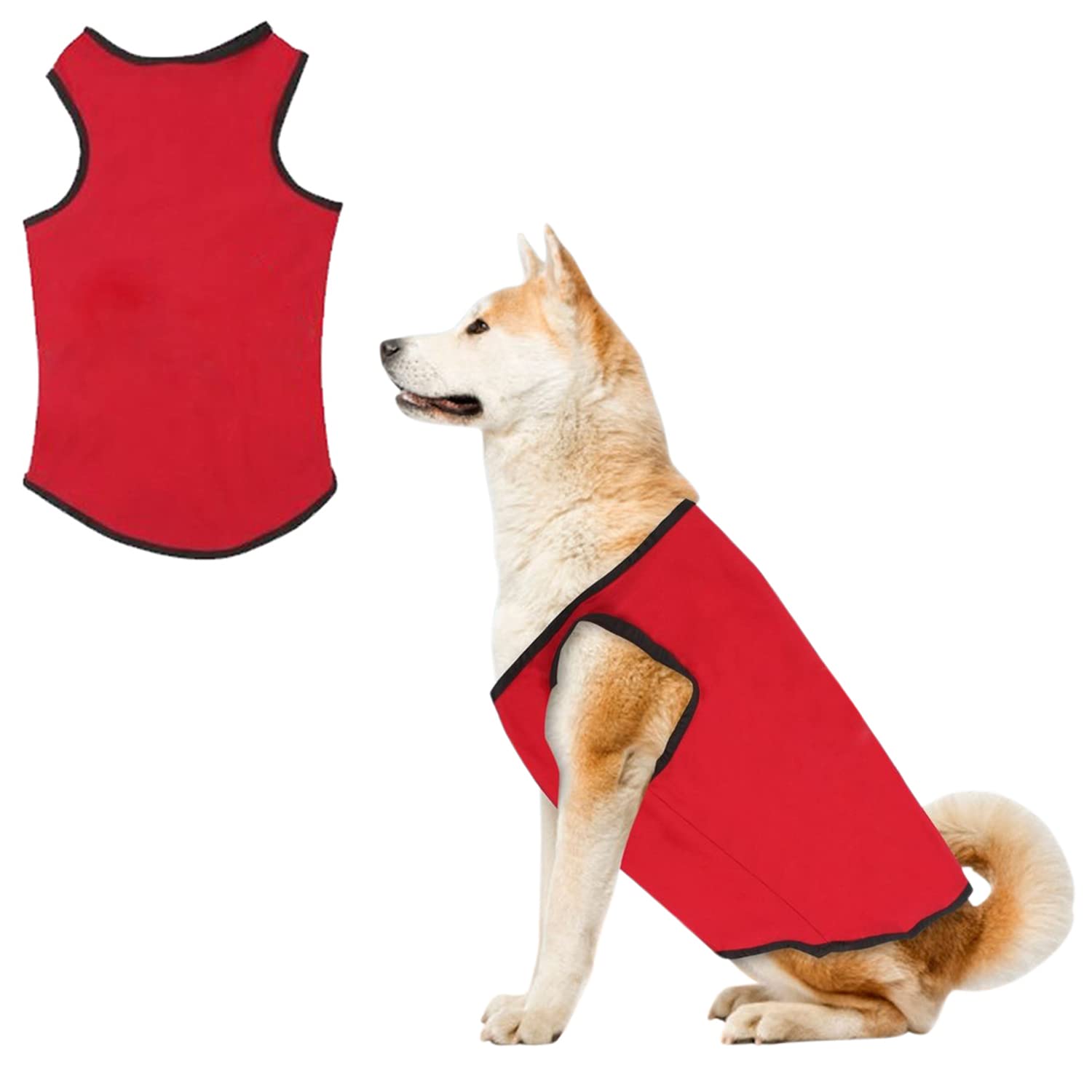 Western Era Soft Cotton Dog T-Shirt | Comfortable & Breathable Dog Clothing | Sleeveless Vest Puppy Outfit |(Black)(Red) (XXXLarge - 30inches) (B09SV8HDVD) Amazon Price History, Amazon Price Tracker