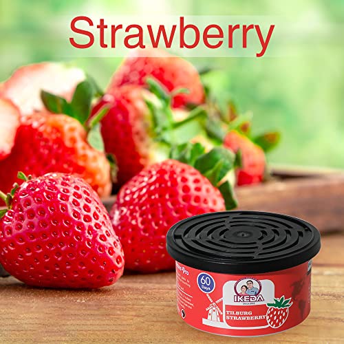 Ikeda Scents Car Air Fresheners: Tilburg Strawberry Scent | Organic Cans | Odor Eliminator Essential | Long-Lasting | Strong Fragrance | For Home Closet | 1.5 Oz | Pack Of 4… #TOP5