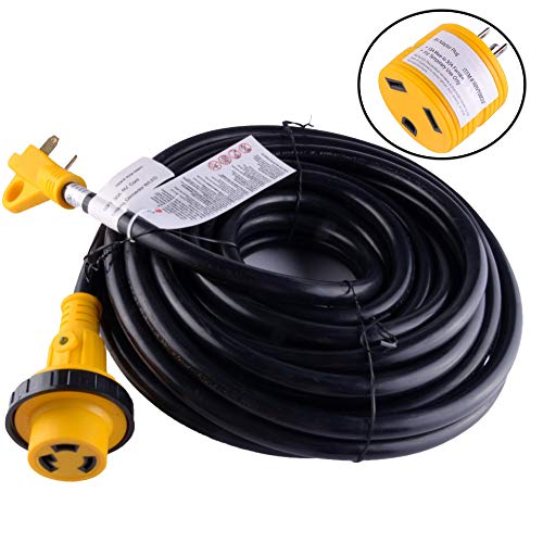 Leisure Cords 25' Power/Extension Cord with 30 AMP Male Standard/30 AMP Female Locking