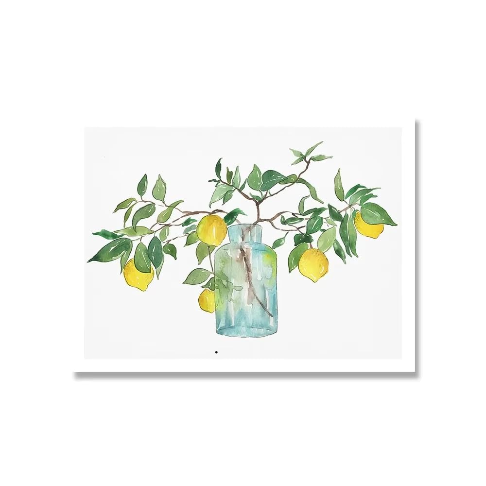 AEFOUU Abstract Garden Fruits Orange Lemon Tree Poster and Print Canvas Painting Wall Art Pictures Kitchen Home Decoration Picture(70x90cm/28x36in/Frameless)