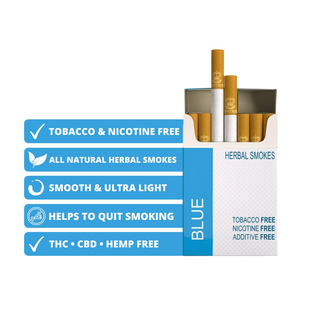 HONEYROSE 3 Packs Sampler Herbal Cigarettes, CHOCOLATE - STRAWBERRY - BLUE, Tobacco & Nicotine Free