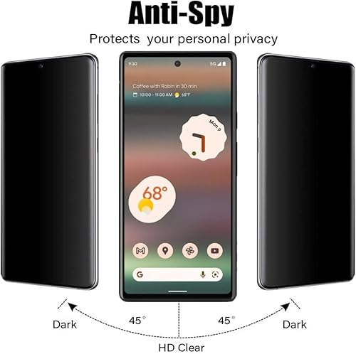 Miniatura 2 de VIESUP Protector de pantalla de privacidad para Google Pixel 6a, [2 unidades] de vidrio templado antiespía antiarañazos para Google Pixel 6a GB62Z
