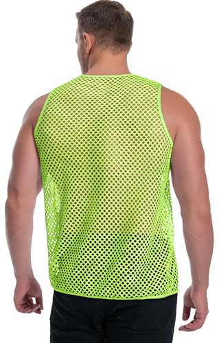 men39s mesh fishnet muscle top see through shirts fitted crew neck tee clubwear