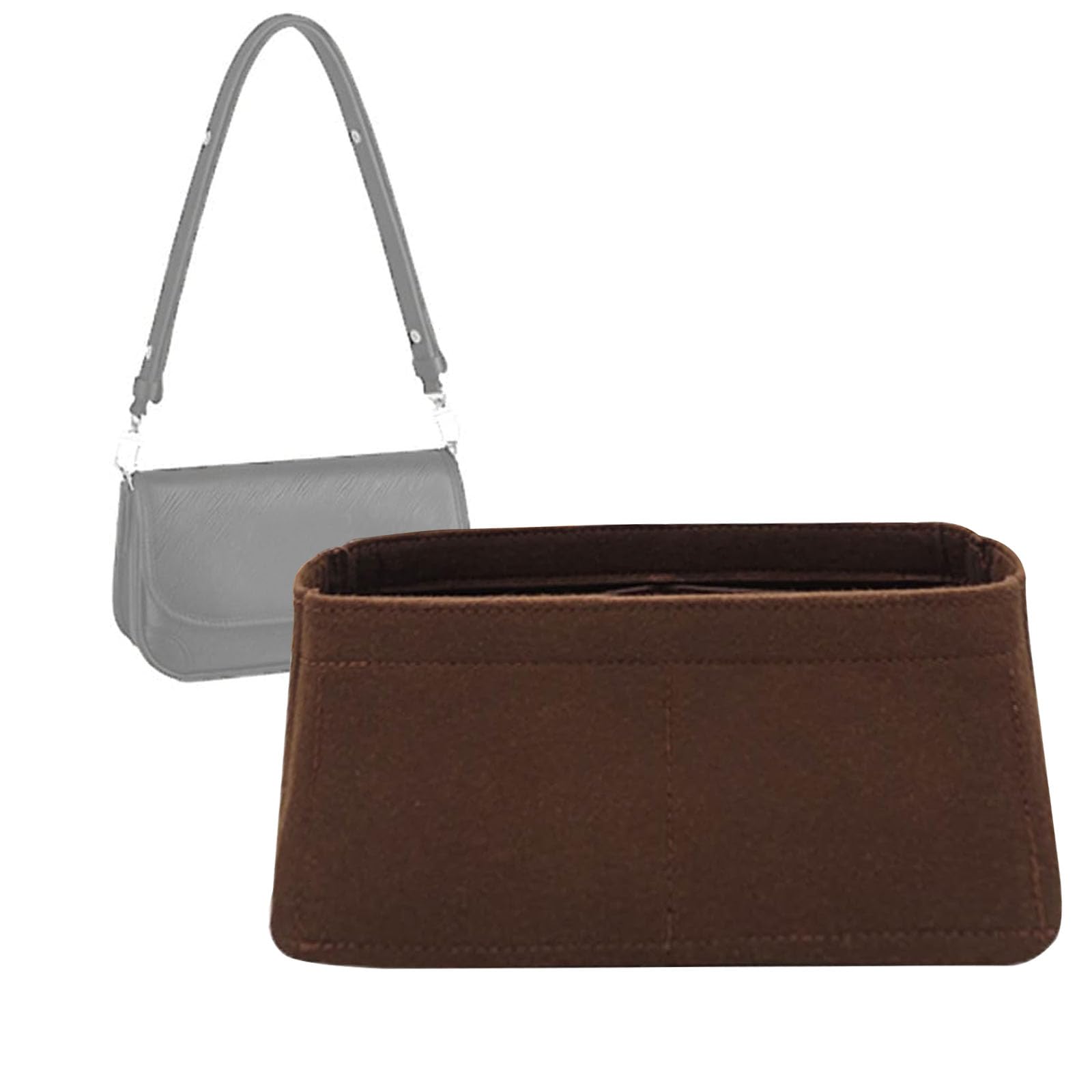 Sac intérieur en feutre marron pour organiser et protéger vos sacs